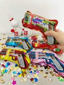 1/5/10个装手持式彩纸发射器，氛围彩纸炮，手持式喷花枪，适用于生日/婚礼/毕业典礼/节日/派对氛围营造的手持道具 - 彩色 - 查看 4