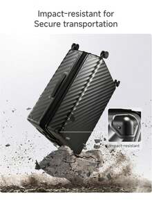 New 20/21/24/28 Inch  BLACK Luggage With Spinner Wheels, Polycarbonate Expandable Hard Shell Suitcase - Than kim loại - Xem 2