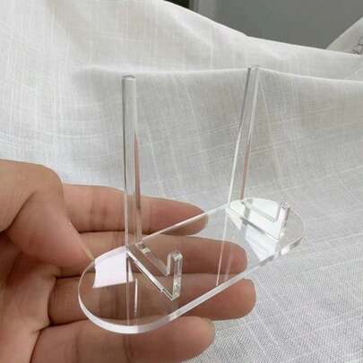 1/3/6pcs Display Stand, Single Badge Millet Storage Rack, Acrylic Commemorative Coin Streamer Transparent Perimeter Sign Stand, Clear Plastic Desktop Holder