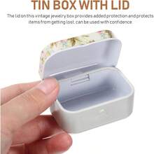 Caja Para Joyas Pequea Vintage De Hojalata Con Tapa, Organizador Compacto Para Baratijas, Almacenamiento Para Accesorios y Hogar, Set De 8 Unidades Variadas - colores surtidos - Ver 8