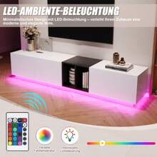 Modern TV Stand In Contrasting Black And White, With A Simple Design Featuring Drawers And Open Compartments. Sturdy, Durable, And Easy To Clean: It Adds A Modern Touch To Your Living Room. - White - View 10