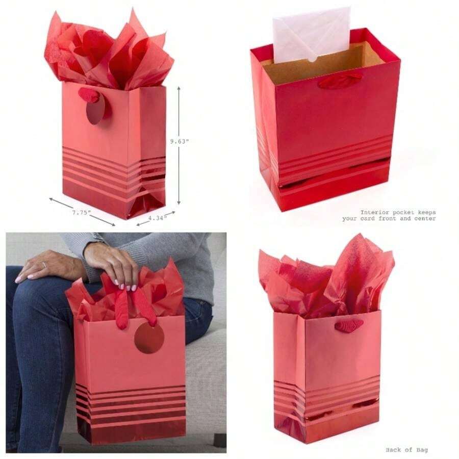 Greeting Cards - Medium Red Stripes - View 1