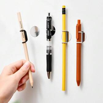 ที่ใส่ปากกาแม่เหล็ก 1 ชิ้น ที่ใส่ปากกาซิลิโคนแบบปรับได้สำหรับโต๊ะ ตู้เย็น กระดานไวท์บอร์ด อุปกรณ์เสริมสำหรับโต๊ะทำงาน