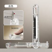 老年人使用简易穿线工具 - 缝纫针穿线器，多功能缝纫配件，内置拆线器、拆卸和穿线装置，有白色/紫色/绿色可供选择