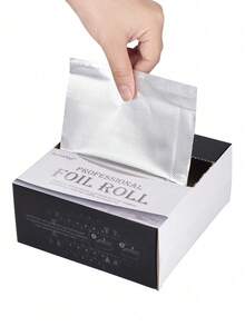 300pcs/Box Silver Hair Foil For Highlighting - Pop-Up Hair Foil For Hair Accent, Highlighting Foil Sheets, Salon Aluminum Foil, Suitable For Hairstylists, Non-Slip Pop-Up Aluminum Foil - Multicolor - View 5