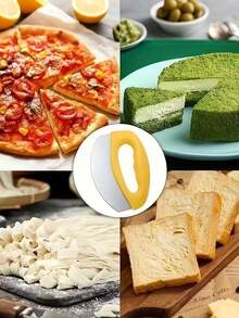 1个/2个装不锈钢半圆形披萨刀，采用手动按压式摇杆设计 - 无需用电，锋利刀刃可精准切割，经久耐用，适用于披萨、糕点和自制面团 - 厨房必备小工具，披萨配件，烹饪辅助工具，符合人体工程学手柄，品质优良