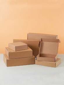 3pcs Brown Cardboard Boxes, Multiple Sizes Available, 3-Ply Corrugated Paper Boxes, Shipping Boxes, Postal Boxes, Suitable For Product Packaging And Mailing/Shipping For Personal And Small Businesses - Khaki - View 2
