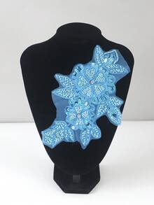 1件/包，14种颜色可选，新款串珠刺绣多色管珠、水晶亮片、水钻刺绣贴花，适用于DIY服装、婚纱配饰，长度：22厘米/8.66英寸，宽度：13厘米/5.5英寸 - 彩色 - 查看 11