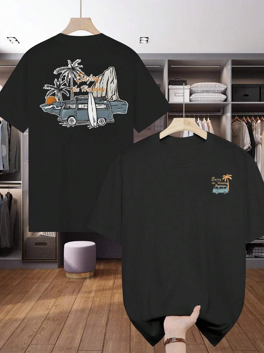 T-shirts pour hommes - Noir - Voir 1