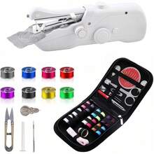 Handheld Sewing Machine, Mini Portable Electric Quick Sew Sewing Machine, Sewing Machines For Beginners, Easy To Use Suitable For Sewing Clothes, Fabrics, Curtains, Family Travel - Trắng-1 - Xem 1