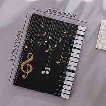 20页透明塑料文件袋，防水多层乐谱夹，适用于存放钢琴谱、乐谱、鼓谱，也可用于户外演出、音乐教学、学校用品、学生礼物、办公用品、钢琴配件、吉他配件、乐队、音乐礼品等。 - 彩色 - 查看 3