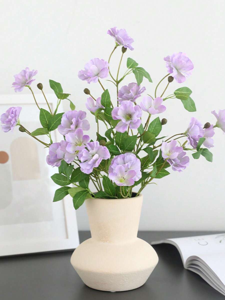 1pc Artificial Phalaenopsis Orchid, Lily & Peony Bouquet, Indoor Decoration For Living Room, Dining Table, Photography Prop, High-End Fake Flowers - Dew Lotus - View 1