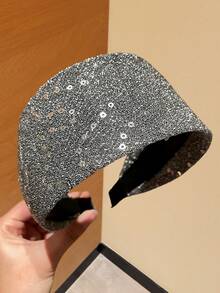 1/2 chiếc băng đô rộng thời trang nữ đính sequin, ngọc trai, đá quý, thích hợp cho mặc hàng ngày, gội đầu, làm quà tặng cho bạn gái, ngày Valentine, mùa lễ hội, phụ kiện tóc làm đẹp quanh năm. - Nhiều màu - Xem 8