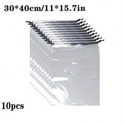 10 chiếc (4 kích cỡ tùy chọn) Túi đựng đồ bằng nhựa trong suốt có dây rút - Chống bụi và chống nước, dùng để đựng giày, đồ chơi, quần áo - Giải pháp lưu trữ đa năng chắc chắn và bền bỉ với khóa an toàn, đồ dùng sắp xếp nhà cửa, túi treo giày bảo vệ.