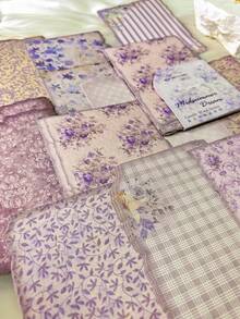 30张/包 复古植物花卉装饰便签本，烧边背景材质 - 彩色 - 查看 4