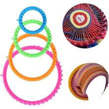 Set de Telares Circulares, Telares de Plástico con Aguja de Gancho y Pompom Bufanda Maker, para Bufandas, Gorros, Calcetines, Chales - 1 - Ver 7