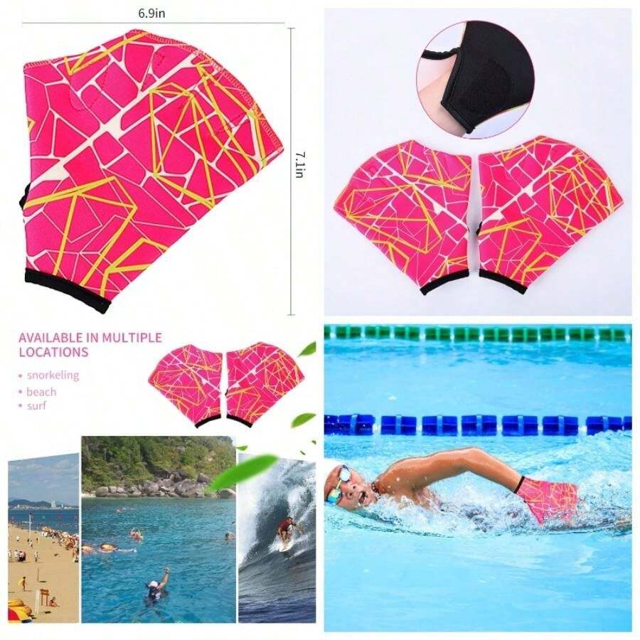 1 Pair Swimming Gloves Aquatic Fitness Resistance Gloves Webbed Gloves Swimming Training Webbed Gloves Exercise Equipment Pools Swim Gloves Women - G - Ver 1