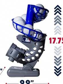 Franklin Sports MLB Máquina de Lanzamiento de Bolas de béisbol, electrónica, Altura Ajustable, lanzamientos de Bolas Cada 7 Segundos, Incluye 6 Pelotas de béisbol de plástico - Azul - Ver 5