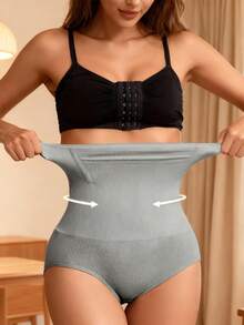 From Local Plus Size High-Waist ComfortLift Belly Support Panty With Secure Core Hold, Gentle Hip Contour Rise, Airy Mesh Breathability And Smooth Under-Clothing Coverage - Xám - Xem 1