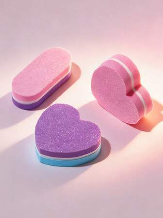 3개 고탄성 스펀지 양면 네일 파일, 전문 네일 케어 폴리싱