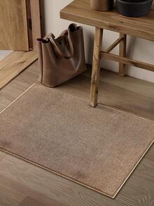 1件秋冬新款加厚门垫，亚麻编织材质，易于清洁，现代简约乡村风格，适用于浴室入口、淋浴房、浴缸边，四季皆宜，秋季新款，圣诞节、情人节礼物，家居装饰，隔音 - 棕色 - 查看 5