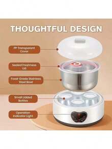 1.2L Multifunctional Fermenting Machine – Electric Mini Automatic Yogurt Maker, Home Rice Wine Natto Maker1.2L Electric Mini Yogurt Maker – Automatic Multifunctional Fermenter, Rice Wine & Natto Machine For Home,Electric Mini Yogurt Maker, Multifunctional Fermenting Machine, Household Rice Wine Maker, Natto Fermenter, Automatic Yogurt Maker, Home Yogurt Machine, Mini Fermenter, Electric Fermenting Machine, Homemade Yogurt Maker, Rice Wine Fermenter, Natto Making Machine, Compact Yogurt Maker, Healthy Food Fermenter, Automatic Fermenting Machine, Household Fermenter, Multifunctional Yogurt Maker, Mini Electric Fermenter, - 白色 - 查看 3