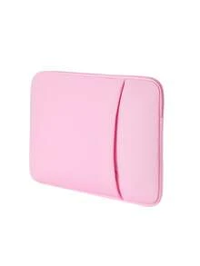 1pc Solid Color Casual Laptop Sleeve Bag, Fits 11.6/12.5/13.3/14/15.4/15.6/16/17 Inch Laptops, Compatible With Huawei/Apple//HP//Hasee - Baby Pink - View 15