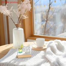 1件阿拉伯语名言亚克力桌面摆件，可爱卡通青蛙设计，柔和中性色调现代风格，适用于家庭办公室卧室桌面装饰，是送给孩子、女性朋友的励志礼物，也是房间装饰的理想之选。 - 彩色 - 查看 4