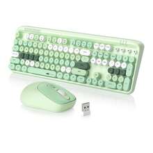 MageGee 2.4G Wireless Keyboard And Mouse Combo, Full-Size Silent Keyboard With Phone Holder And Low-Profile Square Keycaps, 3 DPI Adjustable Wireless Mouse With No Delay, Suitable For PC/Laptop/Tablet/Home Office Typing - Multicolor - View 11