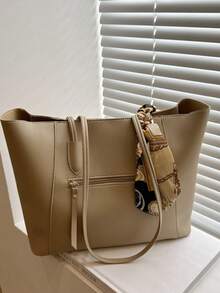 Túi Tote Thời Trang Đa Năng Phong Cách Tối Giản Cho Nữ - Màu Khaki - Xem 2