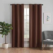 ECLIPSE Cortina de Ventana Opaca de Microfibra con Ojales térmicos para Dormitorio (1 Panel), 42 x 95 Pulgadas, Color Negro(106.7An x 213.4Al cm (1 Paneles) Chocolate) - Multicolor - Ver 2
