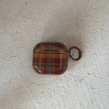 Plaid Bear Wrist Strap Compatible With Airpods Pro 3, 4 Wireless Bluetooth, Compatible With Apple 1/2, Soft Case For New Pro 2, Anti-Drop Protective Cover - Brown - View 1