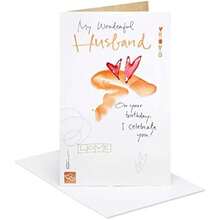 American Greetings - Tarjeta de cumpleaños para marido (I Celebrate You)(Corazones y pinceladas) - Multicolor - Ver 1