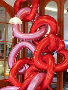 1/3个42英寸空心心形铝箔气球，巨型红色/粉色心形气球，适用于生日派对、婚礼、订婚、周年纪念、新娘送礼会、拍照、情人节浪漫装饰、心连心气球装饰 - 彩色 - 查看 5