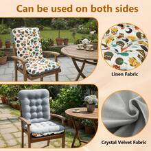 High Back Chair Cushion With Ties, One-Piece Non-Slip Chair Cushion For Dining Room Chairs And Office Chairs, Thickened, Washable, Soft Garden Seat Pads For Dining Room, Kitchen, And Office Furniture Chairs, 45 X 95 Cm - Nhiều màu - Xem 5