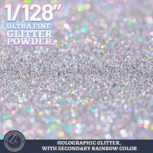 80g/2.85oz Holographic Ultra-Fine Glitter, 1/128" Resin Glitter Sequins, Suitable For Tumblers, Resin Crafts, Slime, Nail Art, Holiday Decorations, Christmas Ornaments - 銀色 - 查看 2