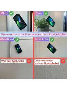 1/3pcs Double Sided Silicone Suction Cup Phone Case Mount, Silicon Sticky Phone Grip With Higher Suction For Cell Phone, Hands-Free Phone Accessories Holder For Selfies And Videos - 黑色 - 查看 8