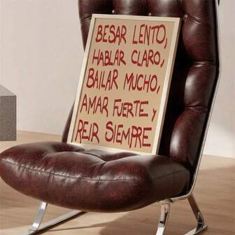 1 st röd vintageposter med inspirerande citat, ramlös canvastavla för hemmakontor, vardagsrum, sovrumsinredning, modern minimalistisk stil, galleriväggkonst, spansk heminredning