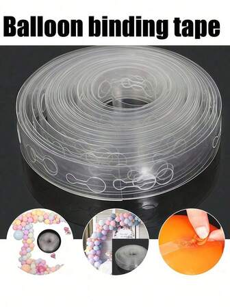 1卷气球配件，双孔透明气球链，耐用用品，适用于生日、婚礼、派对、节日场景的气球装饰