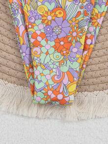 wohenmeili Bộ bikini hở lưng thắt nút họa tiết hoa gợi cảm dành cho nữ, phong cách nghỉ dưỡng trên bãi biển - Nhiều màu - Xem 9