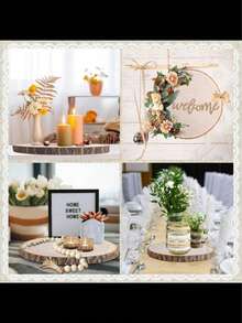 10/4/1pc Natural Wood Chips, Large Round Veneer Wood Chips For Handicrafts, Hand-Painted Diy Handicraft Materials, Suitable For Central Decorations, Artworks, Handicrafts, DIY Projects, Painting Accessories, Party Gifts, Christmas Decorations And Home Decorations, Christmas Handicrafts, Christmas, Durable And - Multicolor - View 9