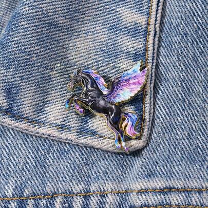 黑马珐琅胸针 时尚装饰胸针 衣领徽章 包包徽章 珠宝礼品