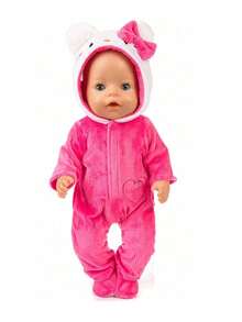 16-18寸跨境美国娃娃通用粉色蓝红色小猫衣服套装43CM重生娃娃衣服套装，适合秋冬，婴儿娃娃配件>儿童娃娃服装，10cm娃娃服装，Baby Alive服装