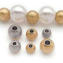 10pcs Stainless Steel Beads Textured Metal Spacer Round Tiny Stardust Frosted Matt Sparkle Glitter Ball Bead For DIY Bracelets Jewelry Making Crafts Supplies - Multicolor - View 4