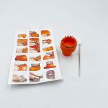 Telar de Ganchillo Manual, Diseño Ergonómico, Alambre Metálico, Color Naranja, con Liberación Automática, para Manualidades y Tejido en el Hogar - 1 - Ver 7