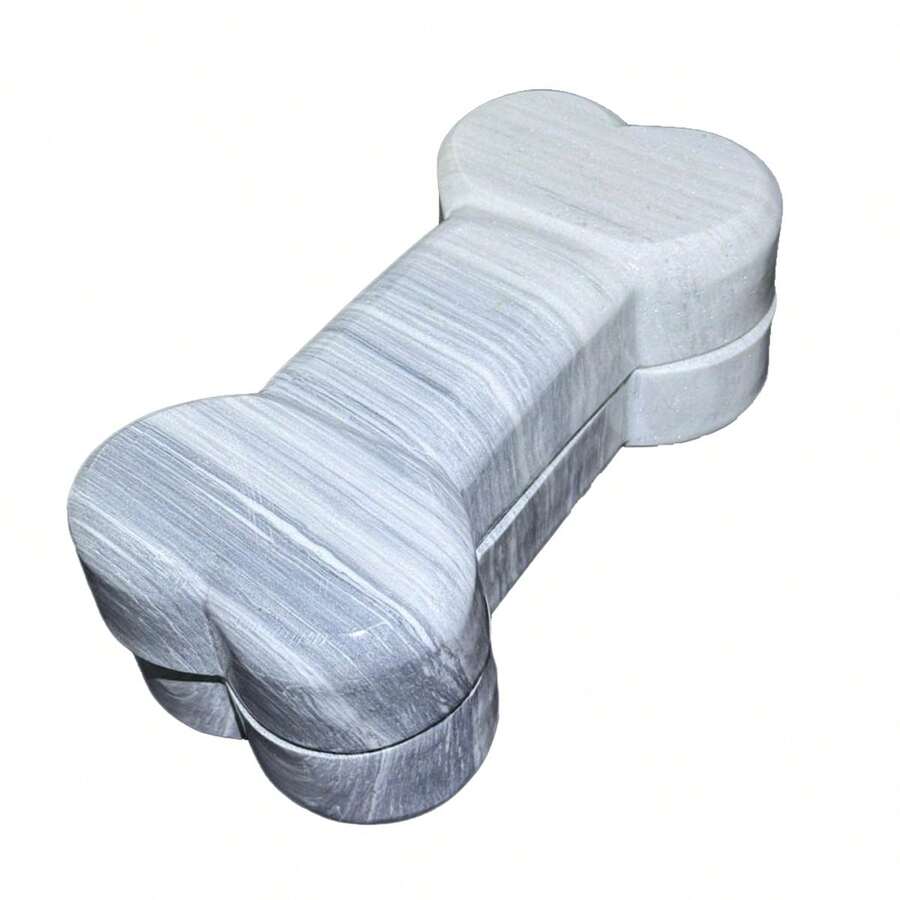 Urna De Marmol Forma Hueso Para Cenizas Mascotas - Blanco - Ver 1