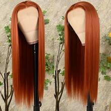 13x4 Free Part Mint Green Long Straight Lace Front Wigs Glueless Long Silky Straight Wigs Pre Plucked HD Lace 180% Density Light Green Wig Soft Free Part Wear And Go Lace Front Wigs For Fashion Women Party & Daily Wear 26 Inch - 橘色 - 查看 4