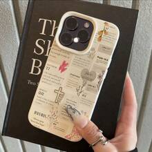 1 buah Casing Ponsel Motif Ayat Alkitab Vintage Bahan TPU, Kompatibel dengan iPhone 17 Pro Max/17/16 Pro Max/15/13/12/11, S20 FE/A15/S24/A55, Kompatibel dengan Redmi Note 11/12/13 Pro, Pelindung Ponsel Lembut Anti Jatuh Cakupan Penuh, Versi Internasional, Bukan Versi Domestik - Putih - View 2