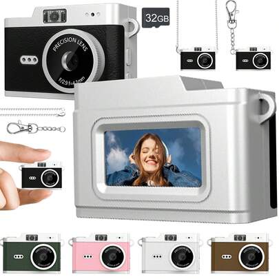 1080P HD Digital Camera, Supports 32GB, Portable Digital SLR Camera, Multi-Function Multi-Filter, Suitable For Video Blogging And Travel Photography, Digital Camera Toy (200mA Rechargeable Battery)