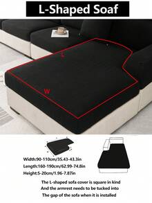 1件装弹力沙发套，防滑全覆盖沙发座套，四季皆宜，加厚面料，可机洗，防尘，宠物友好，装饰性沙发保护套，可调节尺寸，适用于转角沙发、卧室、办公室、客厅、L型沙发以及1/2/3/4人座沙发。 - 黑色 - 查看 13